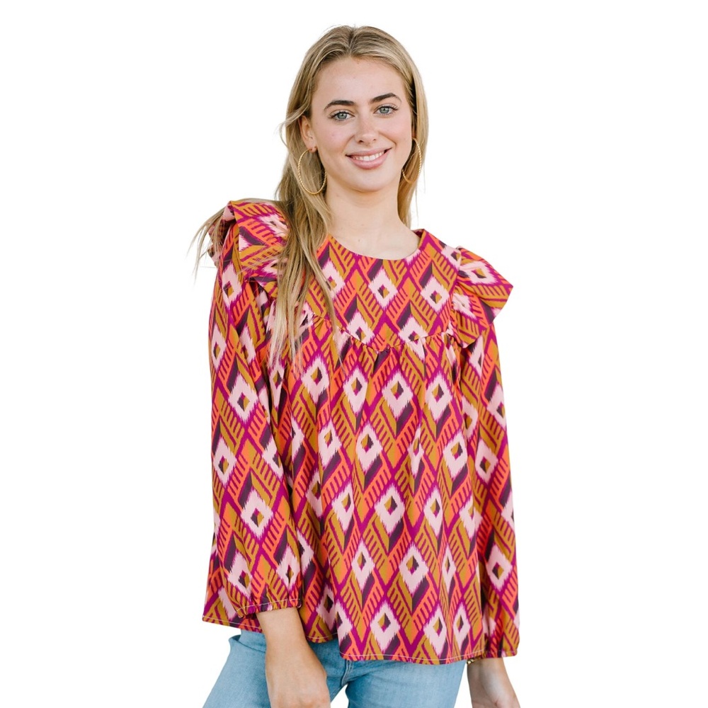 Michelle McDowell Kacey Top - Berry / Orange - Large